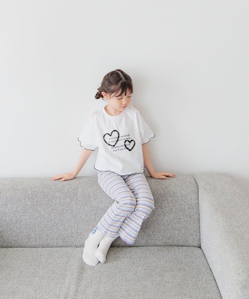 一枚でトレンド感☆]チュール刺繍Tシャツ(KIDS)（Tシャツ