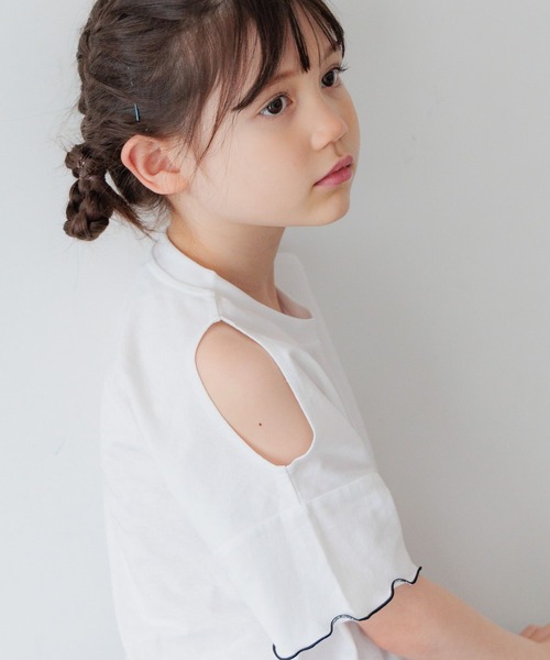 BAYFLOW（ベイフロー）の「[一枚でトレンド感☆]チュール刺繍Tシャツ(KIDS)（Tシャツ/カットソー・キッズ・パープル/ブラック/オフホワイト・110cm/150cm/140cm/130cm/120cm）」の13枚目の写真