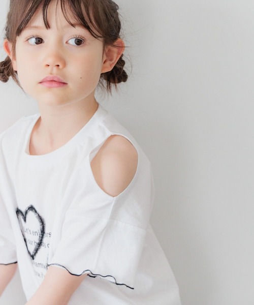 BAYFLOW（ベイフロー）の「[一枚でトレンド感☆]チュール刺繍Tシャツ(KIDS)（Tシャツ/カットソー・キッズ・パープル/ブラック/オフホワイト・110cm/150cm/140cm/130cm/120cm）」の12枚目の写真