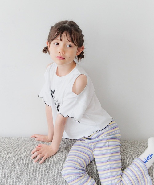 BAYFLOW（ベイフロー）の「[一枚でトレンド感☆]チュール刺繍Tシャツ(KIDS)（Tシャツ/カットソー・キッズ・パープル/ブラック/オフホワイト・110cm/150cm/140cm/130cm/120cm）」の10枚目の写真