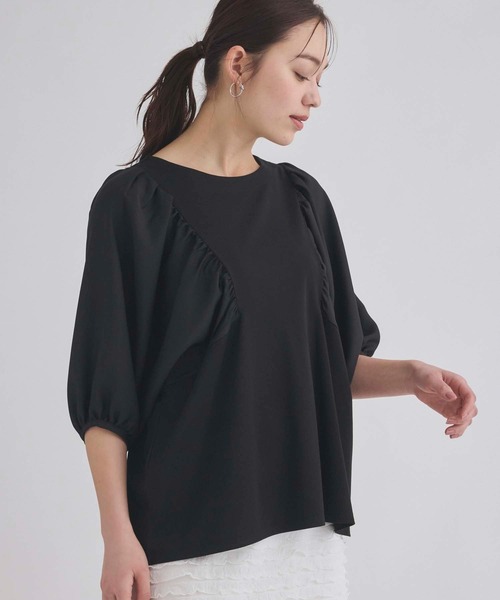 fifth(フィフス)の「ギャザー袖ドルマンカットソー(Tシャツ/カットソー・レディース・ホワイト/ブルー系その他/ブラック×ブラック/ホワイト×ブラック・M)」の22枚目の写真