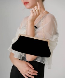 Leja | 【LEJA】3WAYベロアゴールドラインストーンバッグ結婚式 パーティー 成人式 二次会 同窓会 お呼ばれ オケージョン 20代 30代(ハンドバッグ)