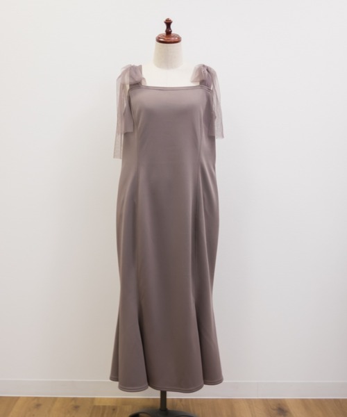 CLETTE(クレット)の「チュールリボンワンピース(ワンピース・レディース・チャコールグレー/ブラック/ピンク・LL/3L/4L)」の21枚目の写真