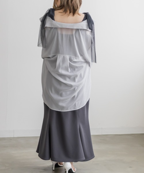 CLETTE(クレット)の「チュールリボンワンピース(ワンピース・レディース・チャコールグレー/ブラック/ピンク・LL/3L/4L)」の15枚目の写真
