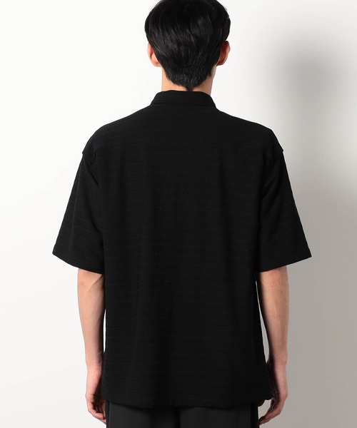 Grand PARK（グランドパーク）の「ジャガードメッシュ半袖シャツ（シャツ/ブラウス・メンズ・ブラック/チャコールグレー・LARGE/MEDIUM）」の4枚目の写真