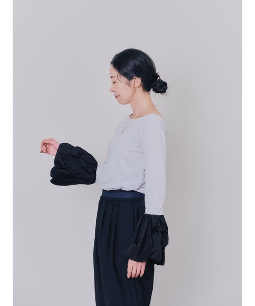 DOLLUPOOPS(ドールアップウップス)の「配色バルーンスリーブトップス(Tシャツ/カットソー・レディース・ワイン/ブラック/ライトグレー・38)」の19枚目の写真