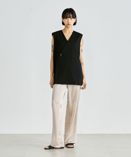 EDITION（エディション）の「サテンヨウリュウ イージーパンツ（その他パンツ・レディース・ライトベージュ/ブラック・34/36）」の10枚目の写真