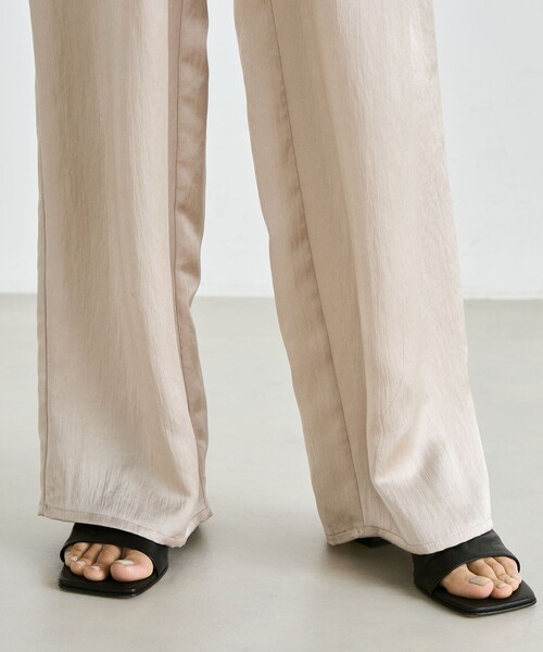 EDITION（エディション）の「サテンヨウリュウ イージーパンツ（その他パンツ・レディース・ライトベージュ/ブラック・34/36）」の7枚目の写真