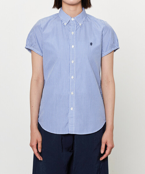 GYMPHLEX(ジムフレックス)の「Gymphlex | コットン フレンチスリーブシャツ STRIPE WOMEN(シャツ/ブラウス・レディース・ブルー系その他・12/14)」の3枚目の写真