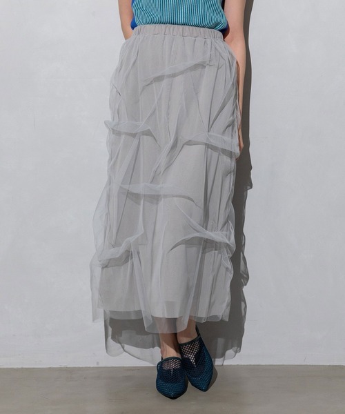 MARECHAL TERRE(マルシャルテル)の「チュールレイヤードスカート(スカート・レディース・ライトグレー/ブラック/ネイビー/グレー・MEDIUM)」の3枚目の写真