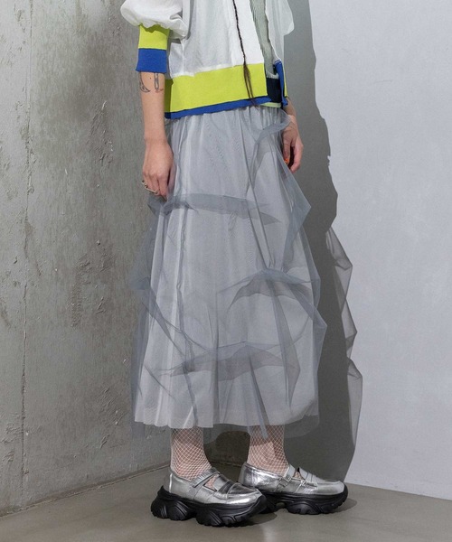 MARECHAL TERRE(マルシャルテル)の「チュールレイヤードスカート(スカート・レディース・ライトグレー/ブラック/ネイビー/グレー・MEDIUM)」の11枚目の写真