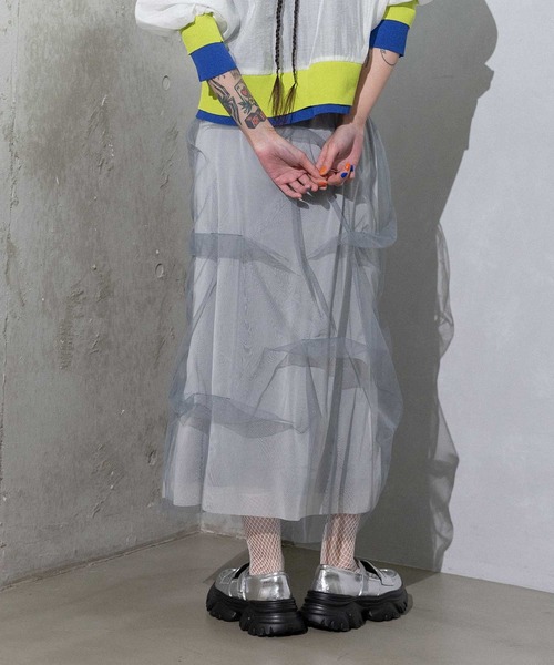 MARECHAL TERRE(マルシャルテル)の「チュールレイヤードスカート(スカート・レディース・ライトグレー/ブラック/ネイビー/グレー・MEDIUM)」の12枚目の写真
