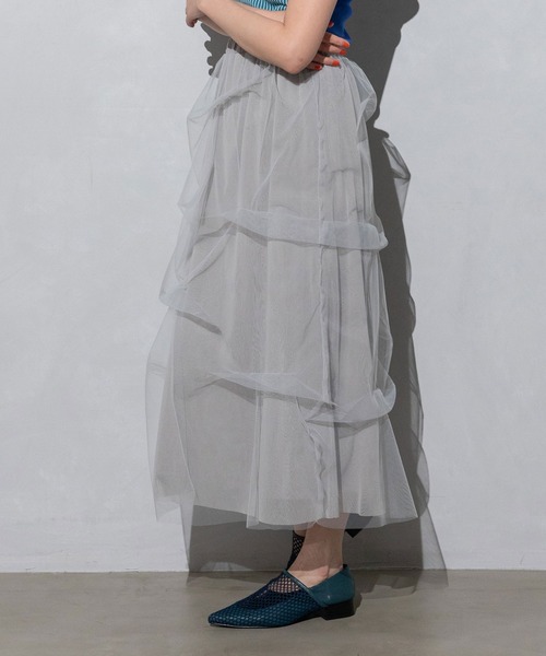 MARECHAL TERRE(マルシャルテル)の「チュールレイヤードスカート(スカート・レディース・ライトグレー/ブラック/ネイビー/グレー・MEDIUM)」の16枚目の写真
