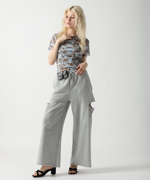 新品タグ付き⭐️2025FW⭐️セットアップ　パンツ⭐️ アイスグレー　M 完売品 FOREVER 21（フォーエバー トゥエンティーワン）の「【2025SS】シアー