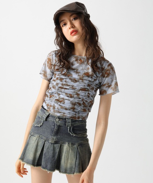 FOREVER 21（フォーエバー トゥエンティーワン）の「【2025SS】シアーシャーリングＴシャツ（Tシャツ/カットソー・レディース・グレー/ブルー/アイボリー・SMALL/MEDIUM）」の22枚目の写真