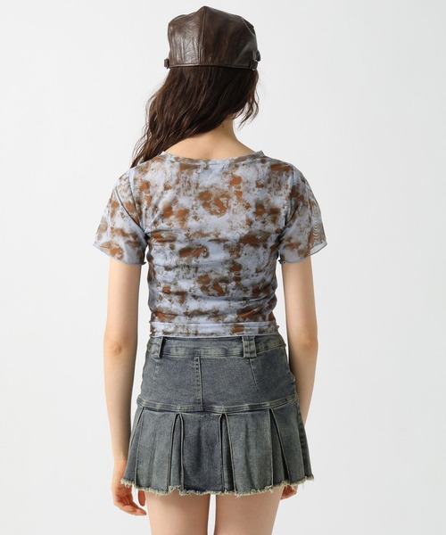 FOREVER 21（フォーエバー トゥエンティーワン）の「【2025SS】シアーシャーリングＴシャツ（Tシャツ/カットソー・レディース・グレー/ブルー/アイボリー・SMALL/MEDIUM）」の7枚目の写真