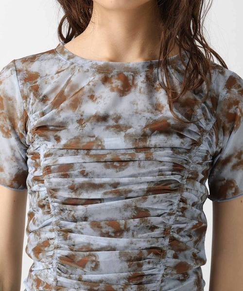 FOREVER 21（フォーエバー トゥエンティーワン）の「【2025SS】シアーシャーリングＴシャツ（Tシャツ/カットソー・レディース・グレー/ブルー/アイボリー・SMALL/MEDIUM）」の9枚目の写真