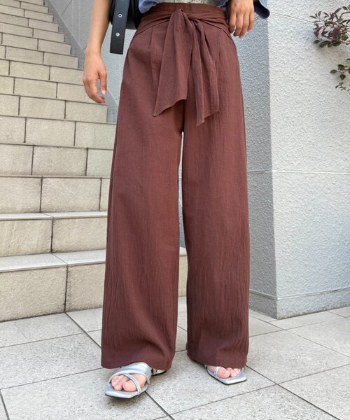 CIAOPANIC TYPY(チャオパニックティピー)の「リネンライクウエストマークリラックスパンツ(その他パンツ・レディース・ブラウン/アイボリー/ブラック・SMALL/MEDIUM)」の3枚目の写真