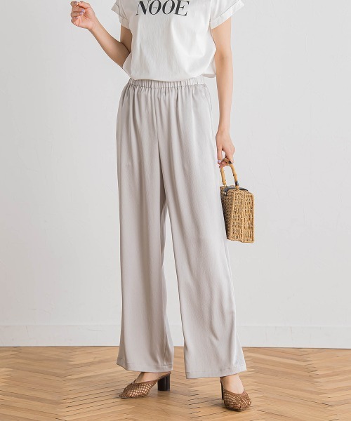 Droite lautreamont（ドロワットロートレアモン）の「ハンマーサテンパンツ≪洗濯機で洗える≫（その他パンツ・レディース・ブラック/イエロー/ライトグレー/ブルー/ベージュ/ネイビー・M）」の3枚目の写真