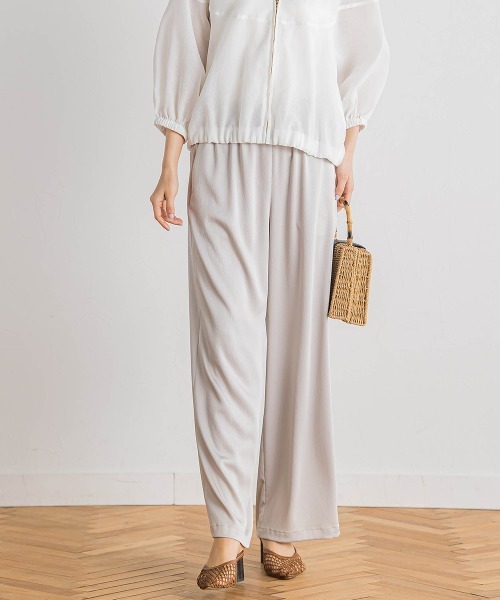 Droite lautreamont（ドロワットロートレアモン）の「ハンマーサテンパンツ≪洗濯機で洗える≫（その他パンツ・レディース・ブラック/イエロー/ライトグレー/ブルー/ベージュ/ネイビー・M）」の22枚目の写真