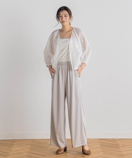 Droite lautreamont（ドロワットロートレアモン）の「ハンマーサテンパンツ≪洗濯機で洗える≫（その他パンツ・レディース・ブラック/イエロー/ライトグレー/ブルー/ベージュ/ネイビー・M）」の20枚目の写真