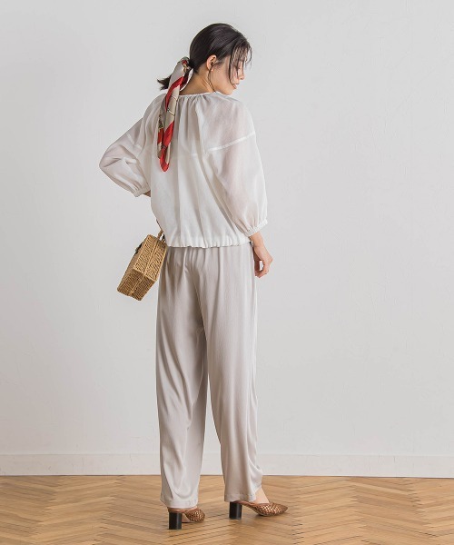 Droite lautreamont（ドロワットロートレアモン）の「ハンマーサテンパンツ≪洗濯機で洗える≫（その他パンツ・レディース・ブラック/イエロー/ライトグレー/ブルー/ベージュ/ネイビー・M）」の17枚目の写真