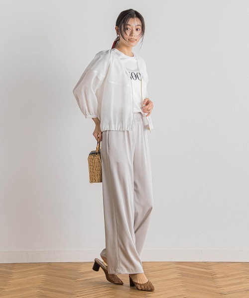 Droite lautreamont（ドロワットロートレアモン）の「ハンマーサテンパンツ≪洗濯機で洗える≫（その他パンツ・レディース・ブラック/イエロー/ライトグレー/ブルー/ベージュ/ネイビー・M）」の14枚目の写真