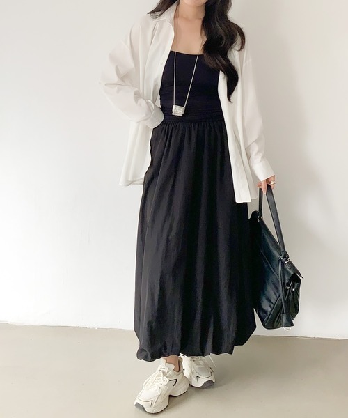 by LEGNA(バイレグナ)の「ワッシャーバルーンシルエットスカート(スカート・レディース・ホワイト/ライトグレー/ブラック・MEDIUM/LARGE)」の11枚目の写真