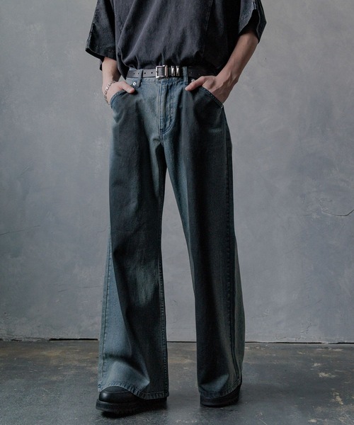 HARE(ハレ)の「ラインブリーチデニムパンツ(HARE)(デニムパンツ・メンズ・ブルー/ブラック・SMALL/MEDIUM)」の9枚目の写真