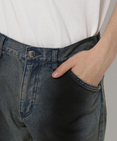 HARE(ハレ)の「ラインブリーチデニムパンツ(HARE)(デニムパンツ・メンズ・ブルー/ブラック・SMALL/MEDIUM)」の7枚目の写真