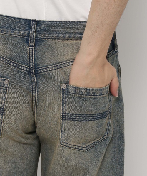 HARE(ハレ)の「ラインブリーチデニムパンツ(HARE)(デニムパンツ・メンズ・ブルー/ブラック・SMALL/MEDIUM)」の8枚目の写真