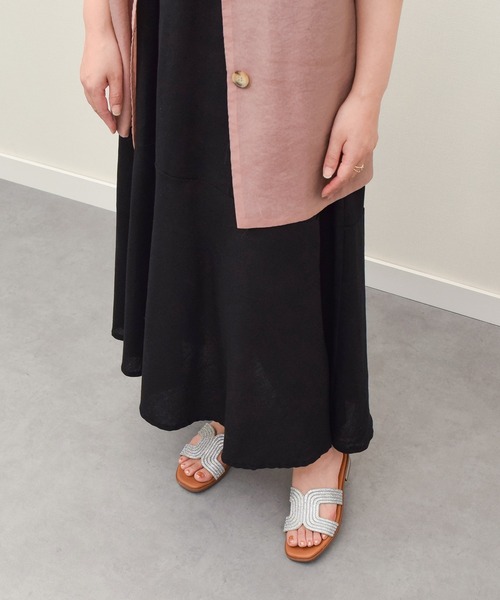 inter-chaussures（インターショシュール）の「【Oh my Sandals】ラインストーンローヒールサンダル(E52301)（サンダル・レディース・シルバー/ブラック・35/38/36/37）」の7枚目の写真