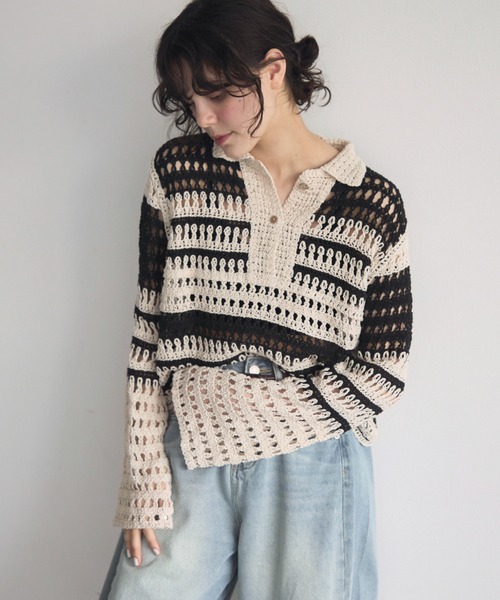 アンソロポロジー　クロシェトップス クロシェ編みノースリーブトップス | AND ON JIONE STORE