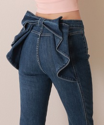 M DOLLY（エムドリー）の「back ribbon flare denim pants/バックリボンフレアデニムパンツ（デニムパンツ）」