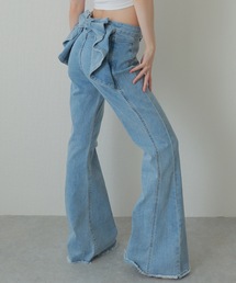 M DOLLY（エムドリー）の「back ribbon flare denim pants/バックリボンフレアデニムパンツ（デニムパンツ）」