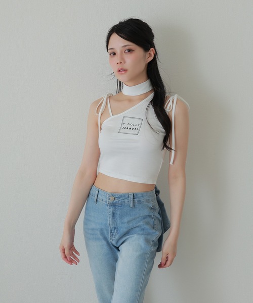 M DOLLY（エムドリー）の「back ribbon flare denim pants/バックリボンフレアデニムパンツ（デニムパンツ・レディース・ライトブルー/ブルー・S/M）」の9枚目の写真