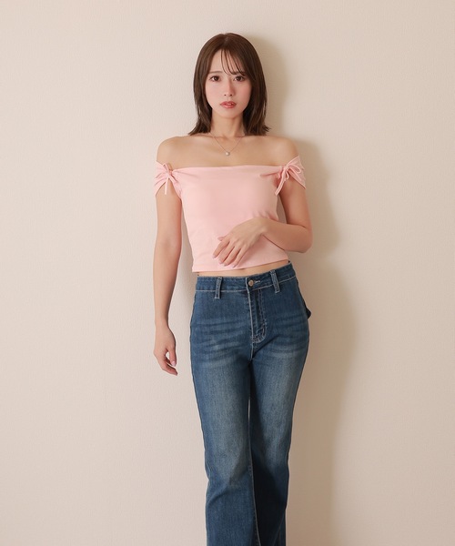 M DOLLY（エムドリー）の「back ribbon flare denim pants/バックリボンフレアデニムパンツ（デニムパンツ・レディース・ライトブルー/ブルー・S/M）」の18枚目の写真