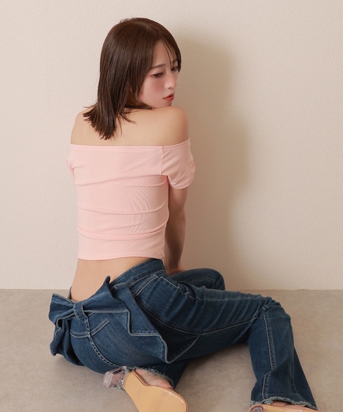 M DOLLY（エムドリー）の「back ribbon flare denim pants/バックリボンフレアデニムパンツ（デニムパンツ・レディース・ライトブルー/ブルー・S/M）」の21枚目の写真