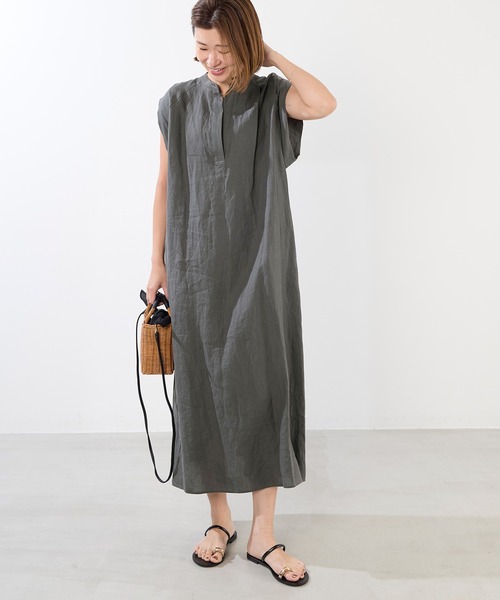 TICCA(ティッカ)の「【TICCA】リネン2WAYフレンチワンピース(ワンピース・レディース・カーキオリーブ/サンドベージュ・FREE)」の2枚目の写真