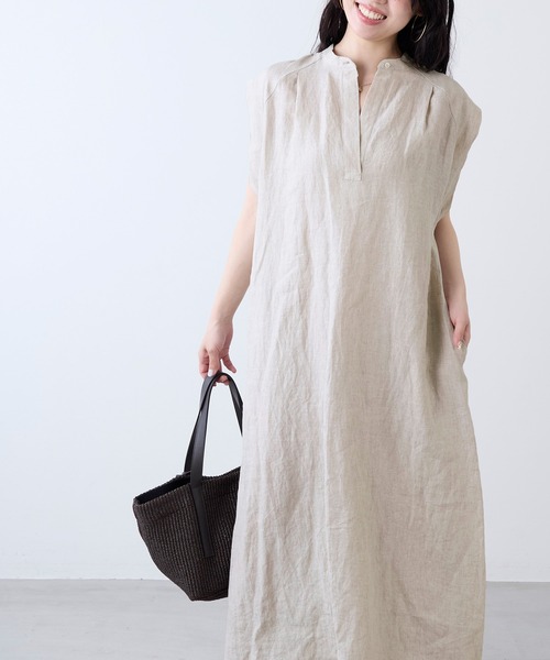 TICCA(ティッカ)の「【TICCA】リネン2WAYフレンチワンピース(ワンピース・レディース・カーキオリーブ/サンドベージュ・FREE)」の3枚目の写真