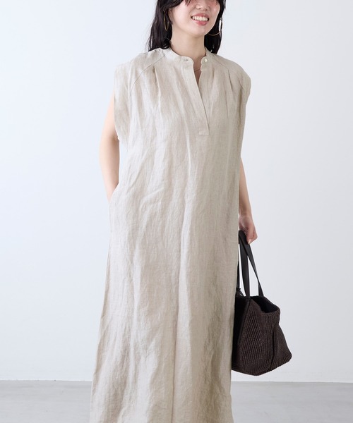 TICCA(ティッカ)の「【TICCA】リネン2WAYフレンチワンピース(ワンピース・レディース・カーキオリーブ/サンドベージュ・FREE)」の4枚目の写真