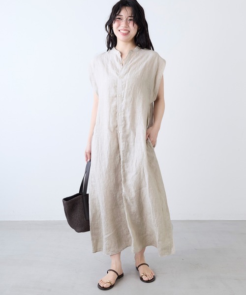 TICCA(ティッカ)の「【TICCA】リネン2WAYフレンチワンピース(ワンピース・レディース・カーキオリーブ/サンドベージュ・FREE)」の8枚目の写真