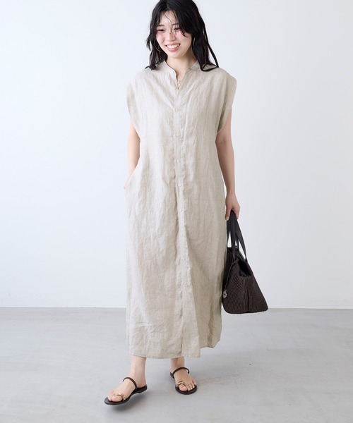 TICCA(ティッカ)の「【TICCA】リネン2WAYフレンチワンピース(ワンピース・レディース・カーキオリーブ/サンドベージュ・FREE)」の9枚目の写真