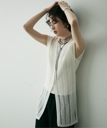 Trish | 前開きノースリニットジレ(ベスト)
