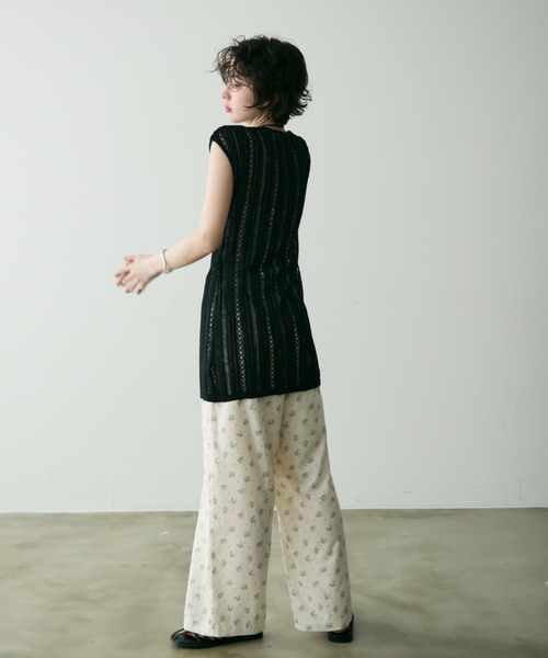 Trish（トリッシュ）の「前開きノースリニットジレ（ベスト・レディース・ブラック/アイボリー・FREE）」の15枚目の写真