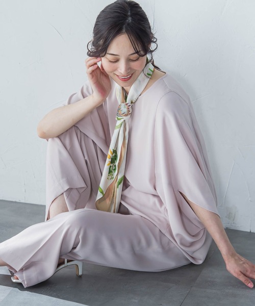 LAUTREAMONT(ロートレアモン)の「【WEB限定】サテンフィールドレープブラウス≪セットアップ対応/洗濯機で洗える≫(シャツ/ブラウス・レディース・ピンク/ベージュ/ブラック/カーキ・9号)」の4枚目の写真