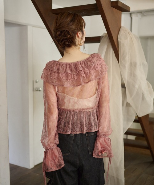 mideal（マイディール）の「sheer frill blouse / シアーフリル