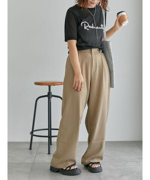 ehka sopo（エヘカソポ）の「カーブスラックス（スラックス・レディース・ブラック/グレー/ベージュ・F）」の3枚目の写真