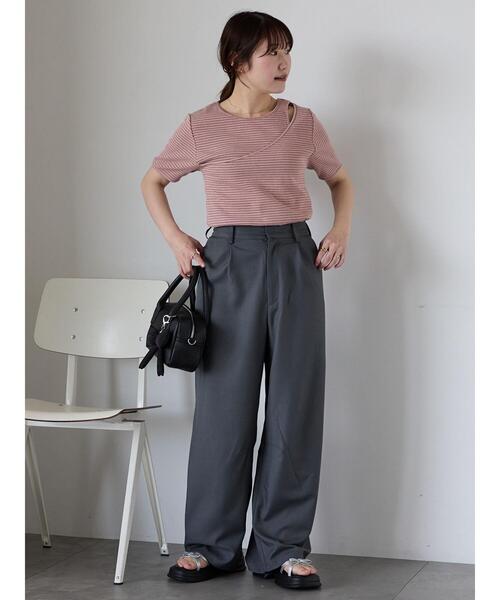 ehka sopo（エヘカソポ）の「カーブスラックス（スラックス・レディース・ブラック/グレー/ベージュ・F）」の5枚目の写真