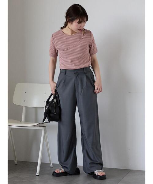 ehka sopo（エヘカソポ）の「カーブスラックス（スラックス・レディース・ブラック/グレー/ベージュ・F）」の7枚目の写真